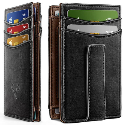 Slim AirTag Wallet for Men RFID Blocking Magnetic Front Pocket