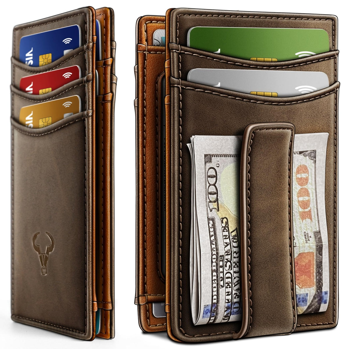 Slim AirTag Wallet for Men RFID Blocking Magnetic Front Pocket