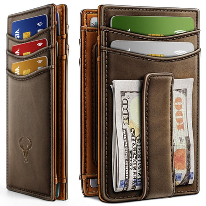 Slim AirTag Wallet for Men RFID Blocking Magnetic Front Pocket