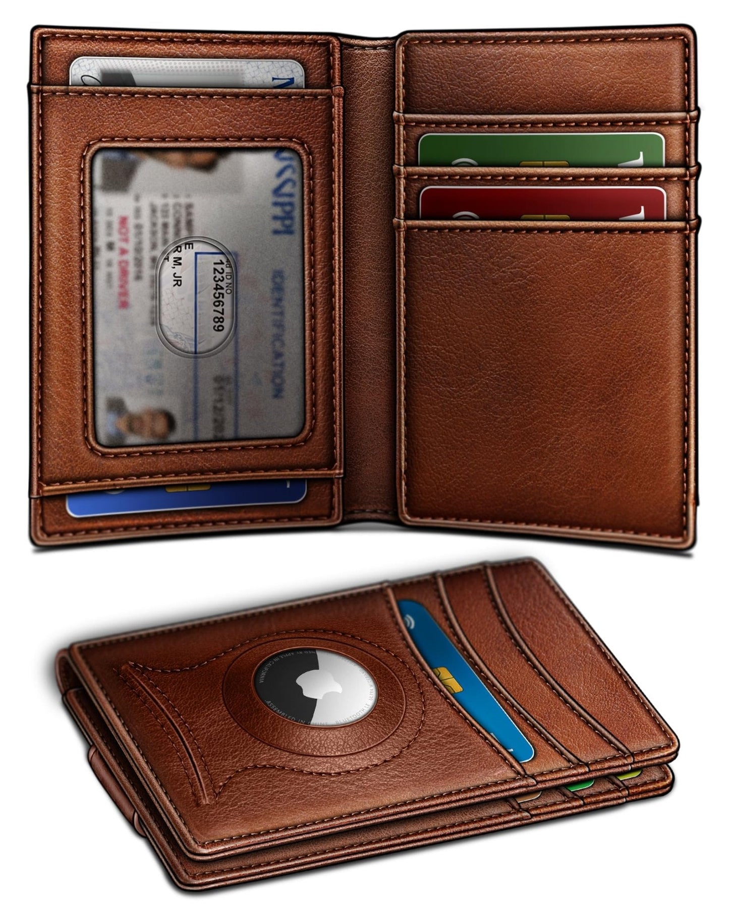 Slim AirTag Wallet for Men RFID Blocking Magnetic Front Pocket