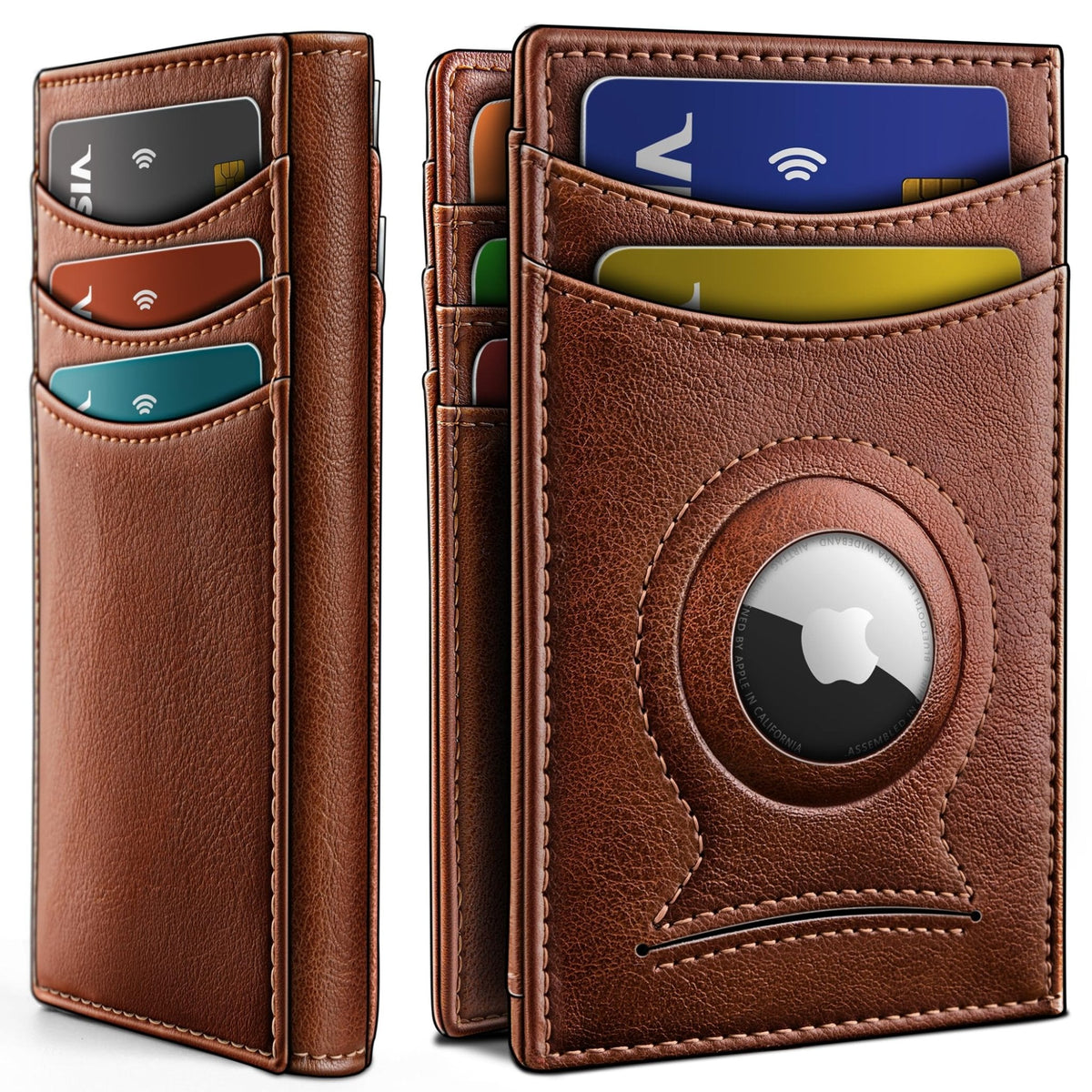 Slim AirTag Wallet for Men RFID Blocking Magnetic Front Pocket
