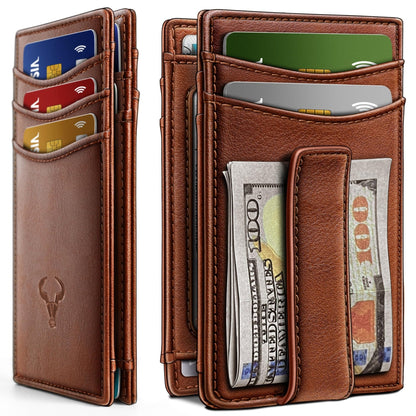 Slim AirTag Wallet for Men RFID Blocking Magnetic Front Pocket