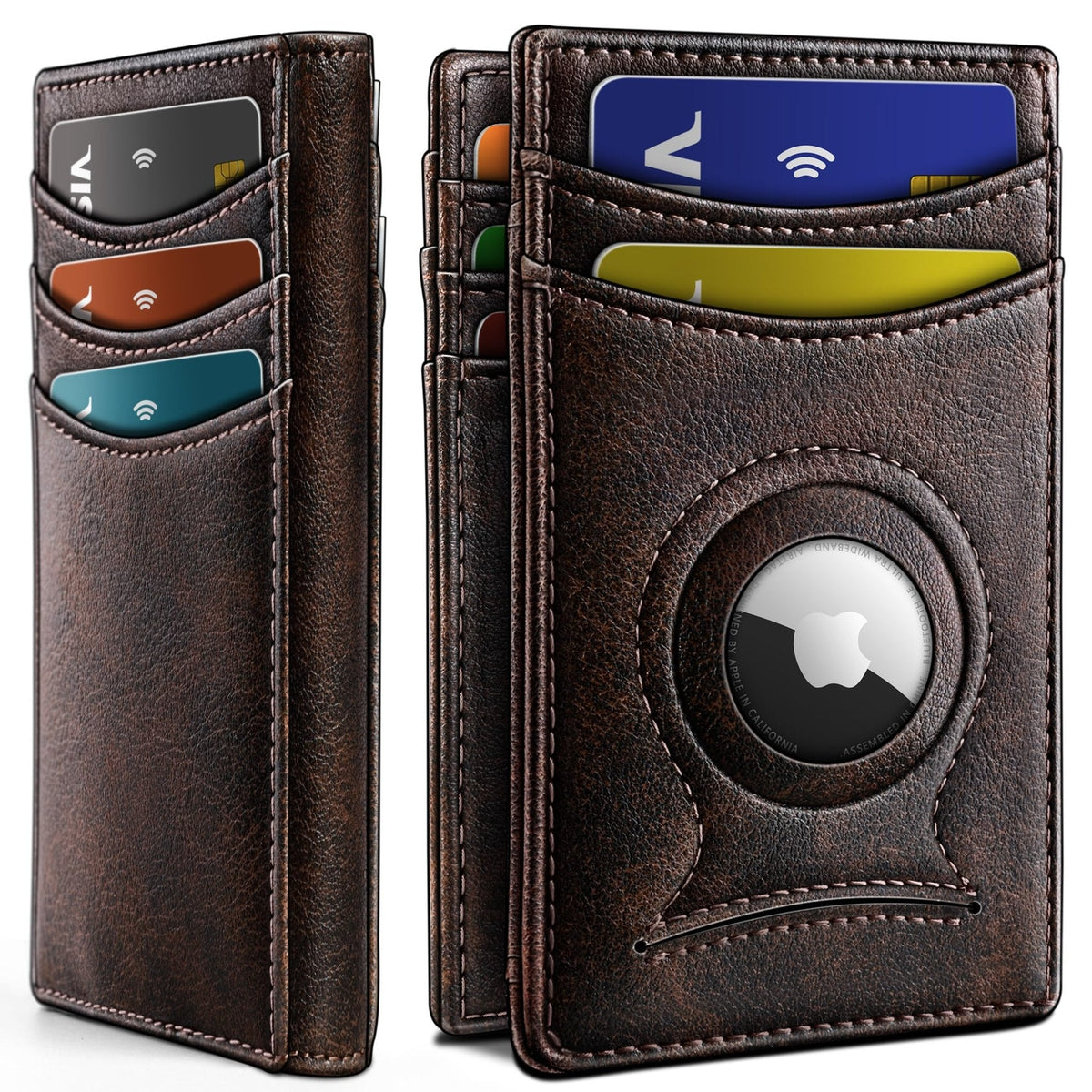 Slim AirTag Wallet for Men RFID Blocking Magnetic Front Pocket