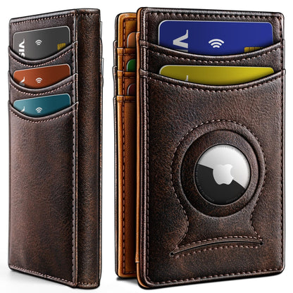 Slim AirTag Wallet for Men RFID Blocking Magnetic Front Pocket