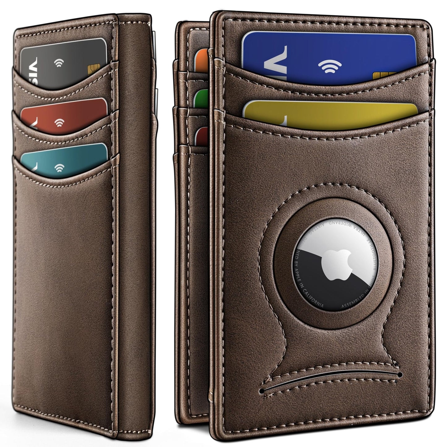 Slim AirTag Wallet for Men RFID Blocking Magnetic Front Pocket