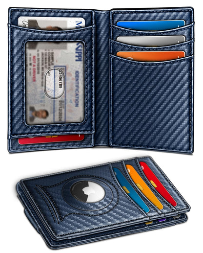 Slim AirTag Wallet for Men RFID Blocking Magnetic Front Pocket