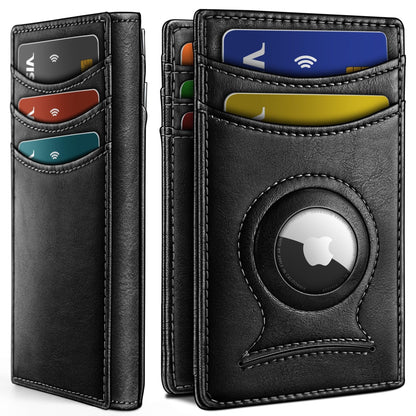 Slim AirTag Wallet for Men RFID Blocking Magnetic Front Pocket