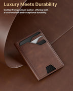 Slim Genuine Leather RFID Wallet for Men with Money Clip