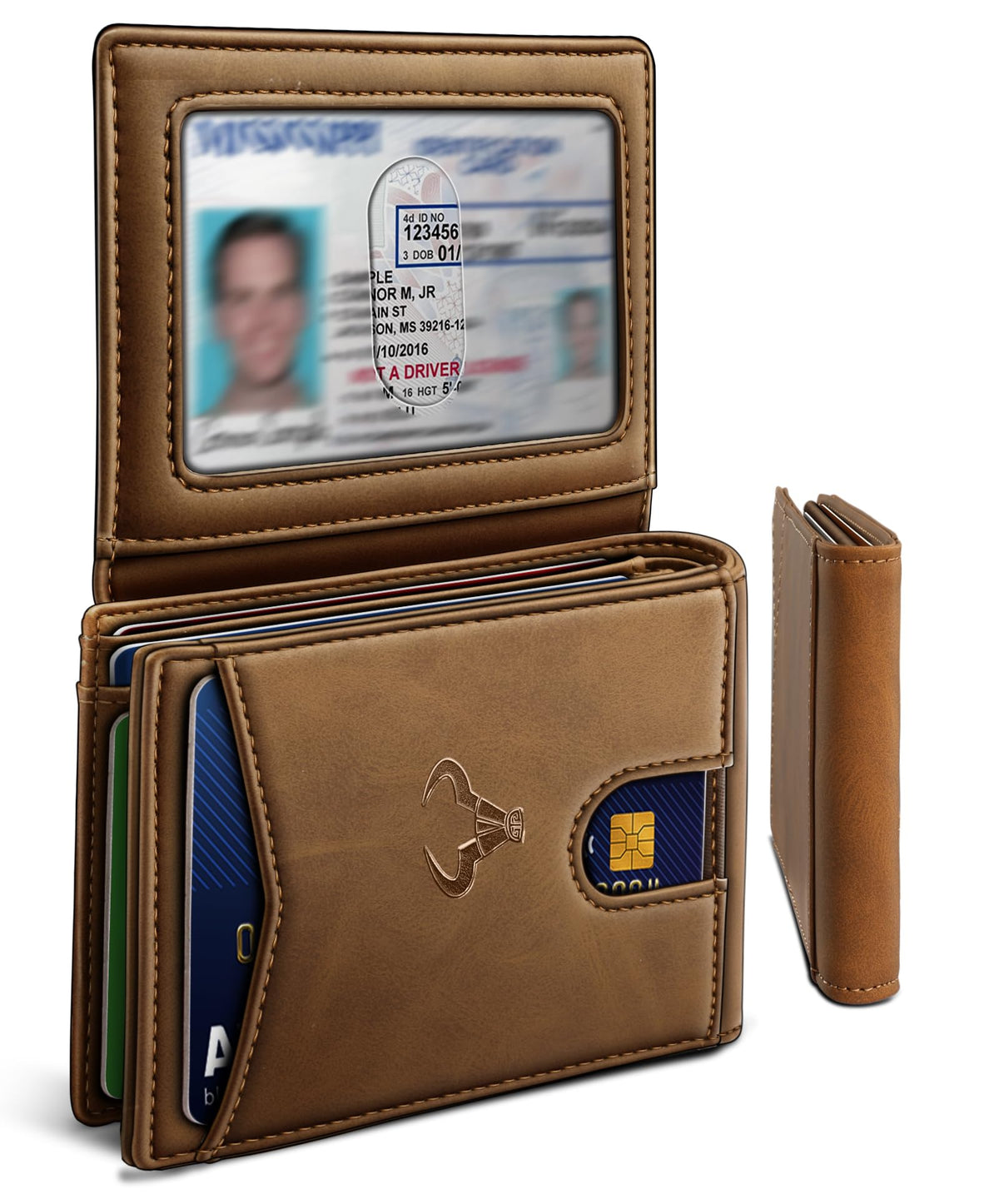 Slim Leather Wallet for Men RFID Blocking | Minimalist Front Pocket Card Holder Gift with 11 Slots