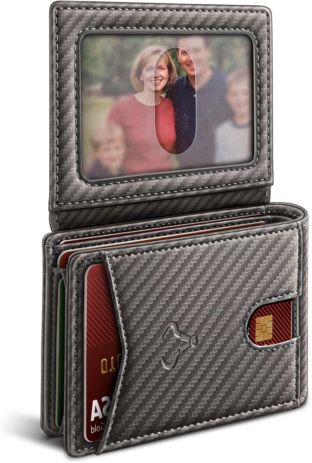 Slim Leather Wallet for Men RFID Blocking | Minimalist Front Pocket Card Holder Gift with 11 Slots