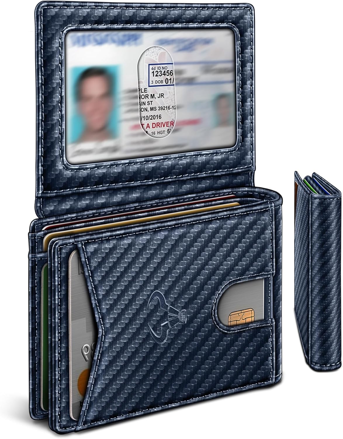 Slim Leather Wallet for Men RFID Blocking | Minimalist Front Pocket Card Holder Gift with 11 Slots