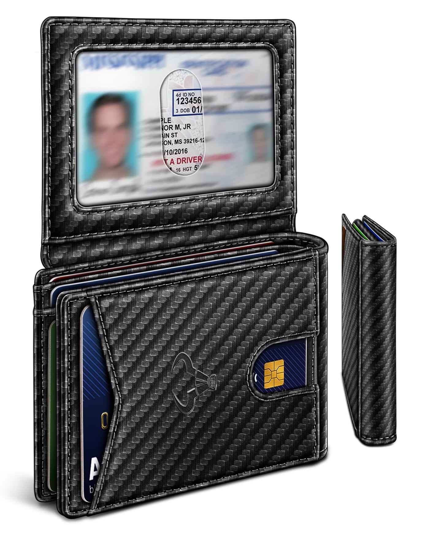 Slim Leather Wallet for Men RFID Blocking | Minimalist Front Pocket Card Holder Gift with 11 Slots