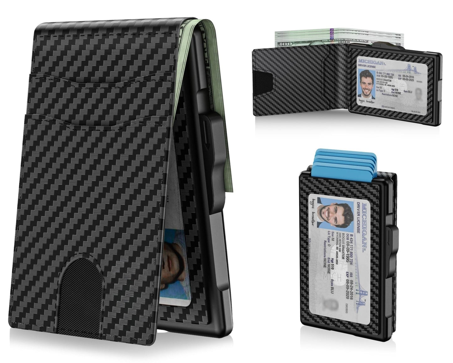 Pop-Up Wallet for Men – RFID Blocking Slim Aluminum Card Holder with Cash Slot