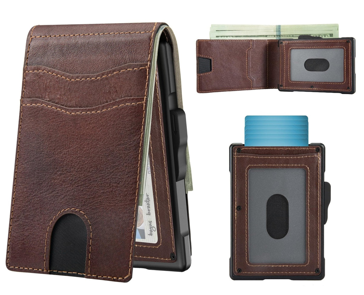 Pop-Up Wallet for Men – RFID Blocking Slim Aluminum Card Holder with Cash Slot