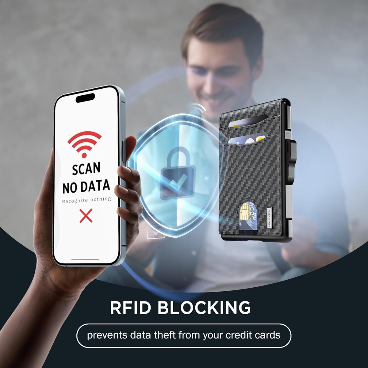 Pop-Up Wallet for Men – RFID Blocking Slim Aluminum Card Holder with Cash Slot