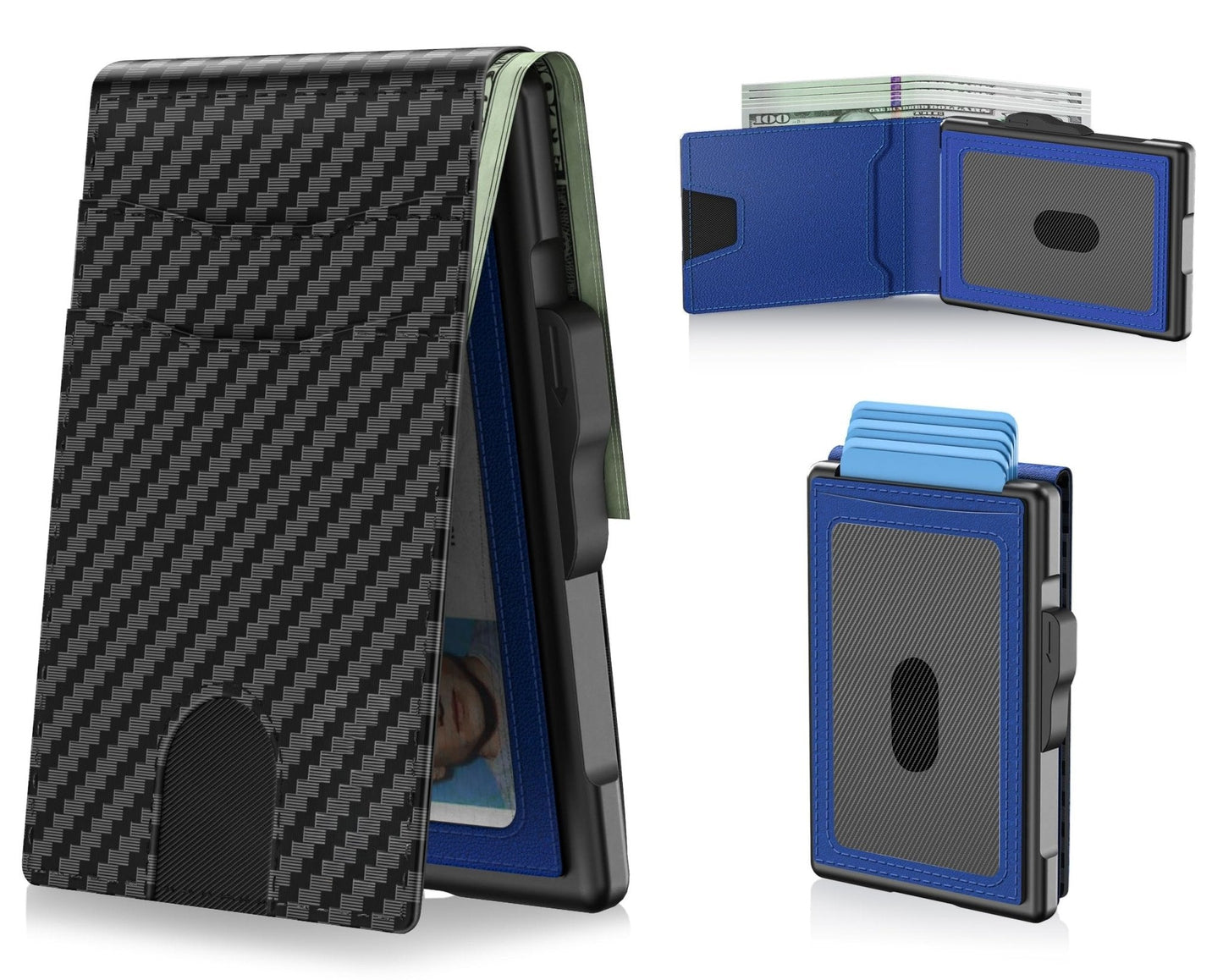Pop-Up Wallet for Men – RFID Blocking Slim Aluminum Card Holder with Cash Slot