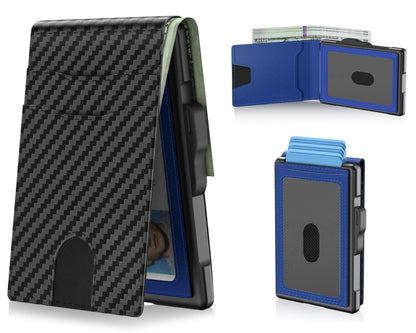Pop-Up Wallet for Men – RFID Blocking Slim Aluminum Card Holder with Cash Slot