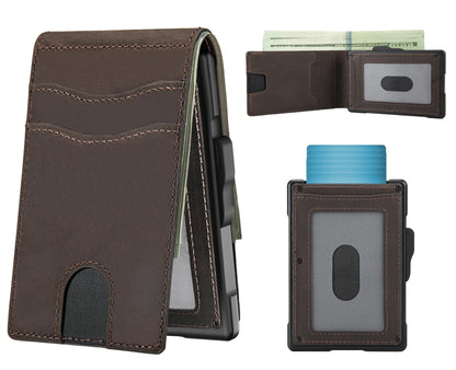 Pop-Up Wallet for Men – RFID Blocking Slim Aluminum Card Holder with Cash Slot