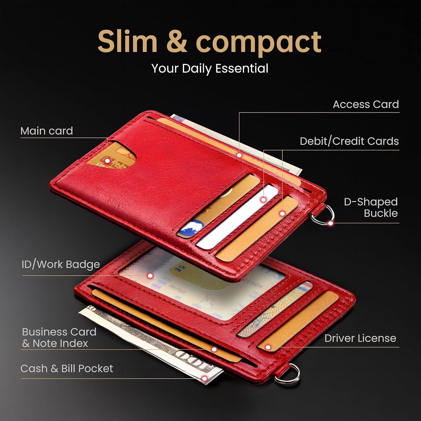 Slim RFID Blocking Credit Card Holder Wallet for Men and Women
