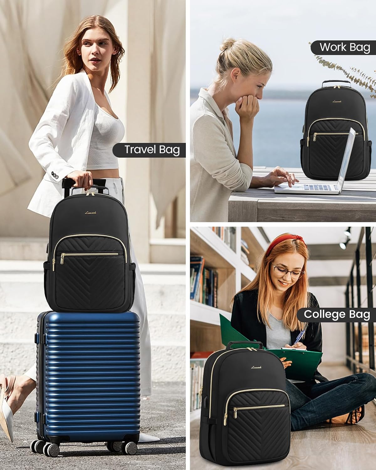 Women’s Laptop Backpack Purse with USB Port – Travel & Work Bag