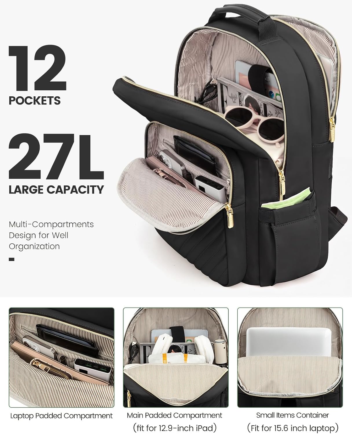 Women’s Laptop Backpack Purse with USB Port – Travel & Work Bag